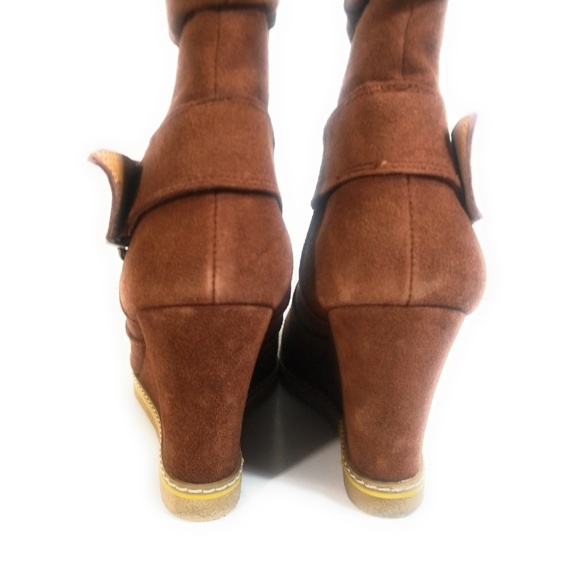 Kelsi Dagger Women Suede Wedges Buckle Boots 9 M - Picture 5 of 8